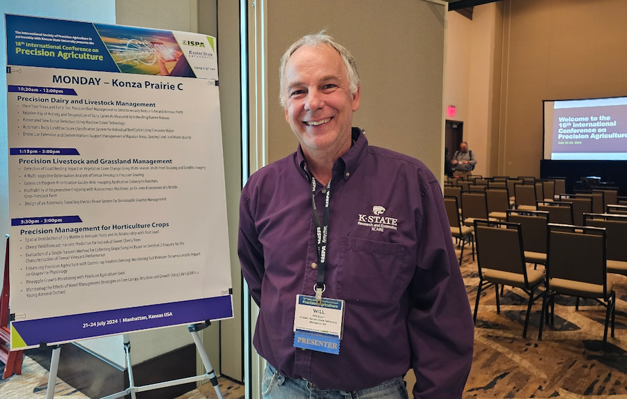 A photo of Will Boyer beside the list of conference presentations